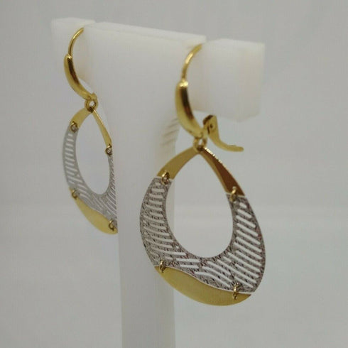 Orecchini oro 18 kt Donna 2 colori pendenti 3,60 gr | Gioiellitosti.it